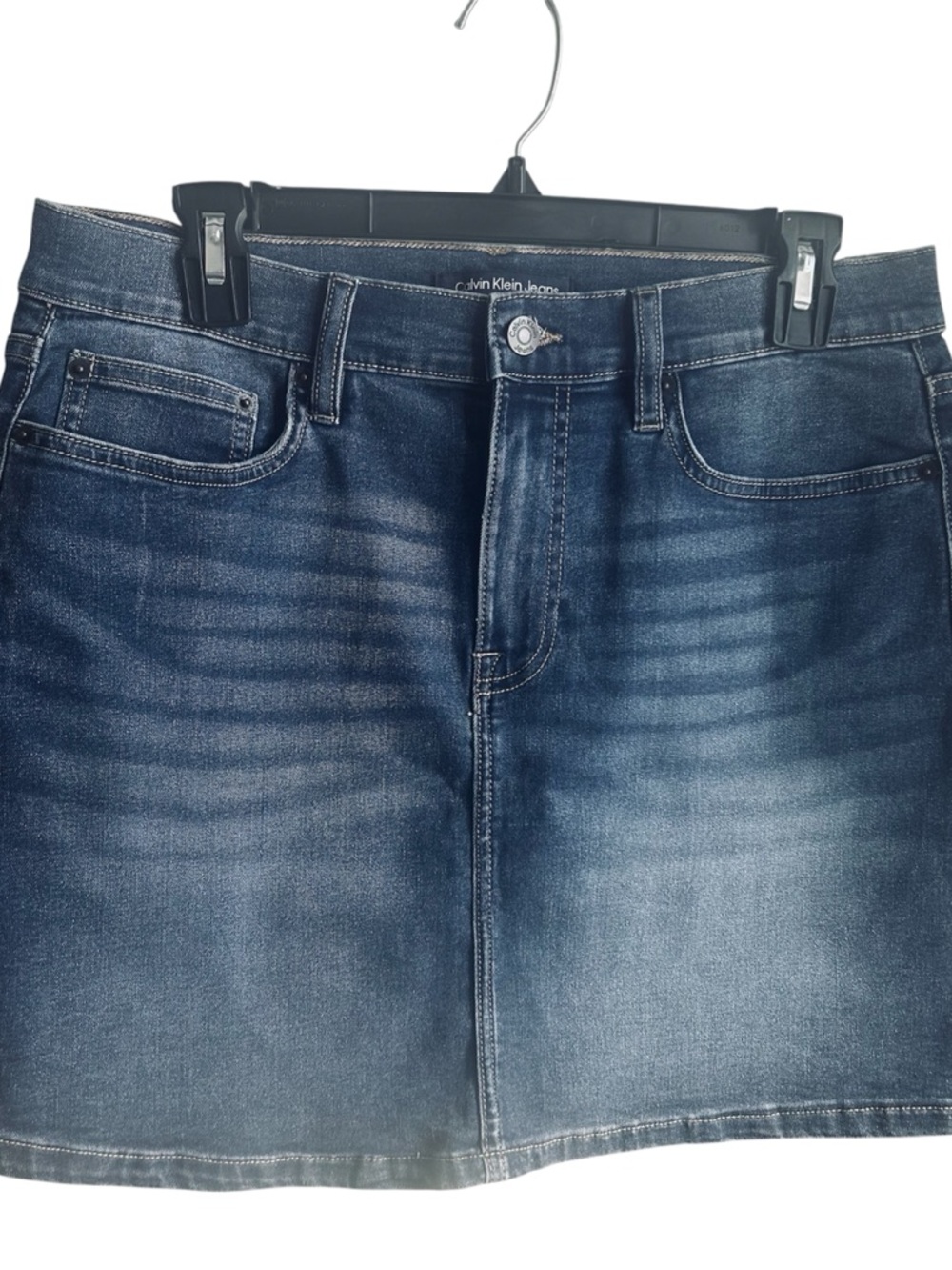 Calvin Klein Jeans Indigo Faded Denim Mini Skirt